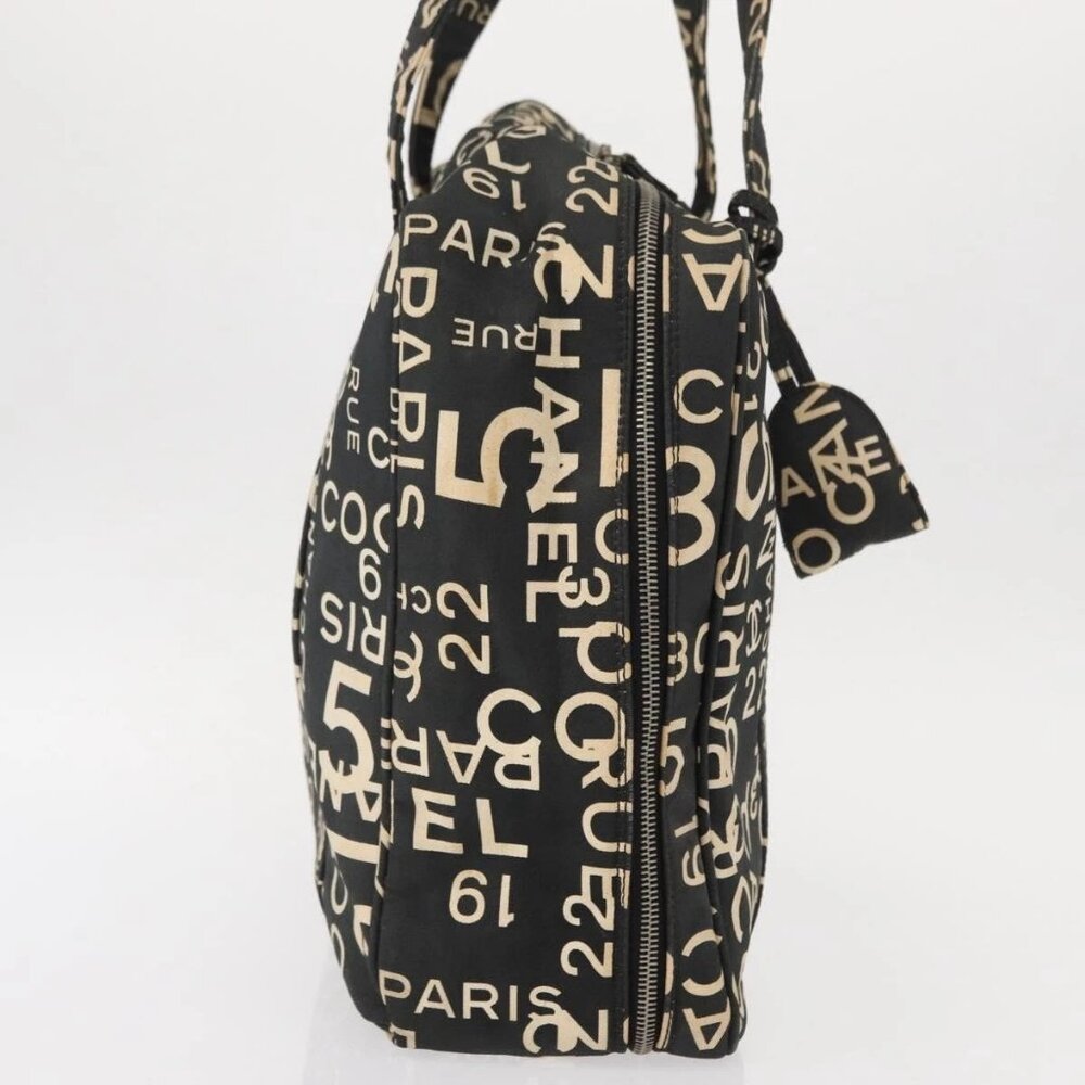 CHANEL Bysy Line Boston Bag Canvas Black CC Auth bs30986 - Picture 4 of 16